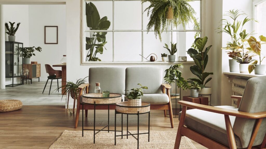 Bright staged living room with plants and natural light representing how to sell a home not selling in Fort Myers