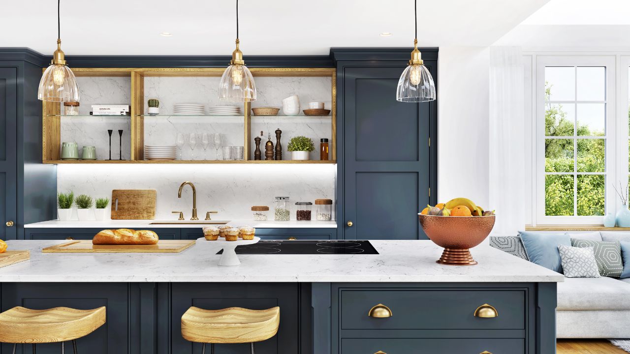 Modern kitchen interior representing stylish homes in the best neighborhoods in Fort Myers 2025