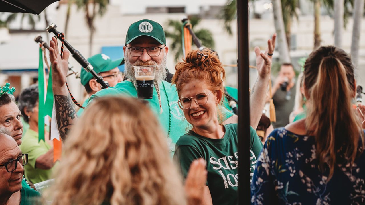 Guests celebrating at McGregor’s Public House in Fort Myers during a community event