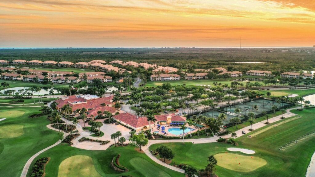 Lexington Country Club Fort Myers golf community real estate and amenities at sunset