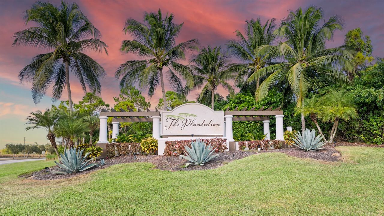 The Plantation entrance in Fort Myers, used for the 2025 real estate market update
