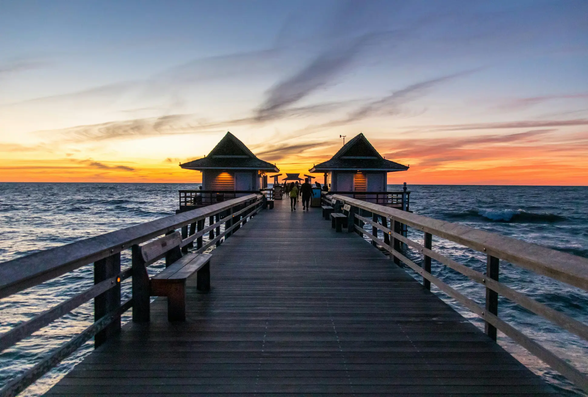 Naples Florida pier at sunset on the Gulf of Mexico