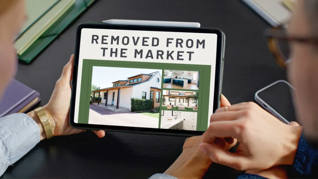 Homeowner viewing a property removed from the market on a tablet in Southwest Florida