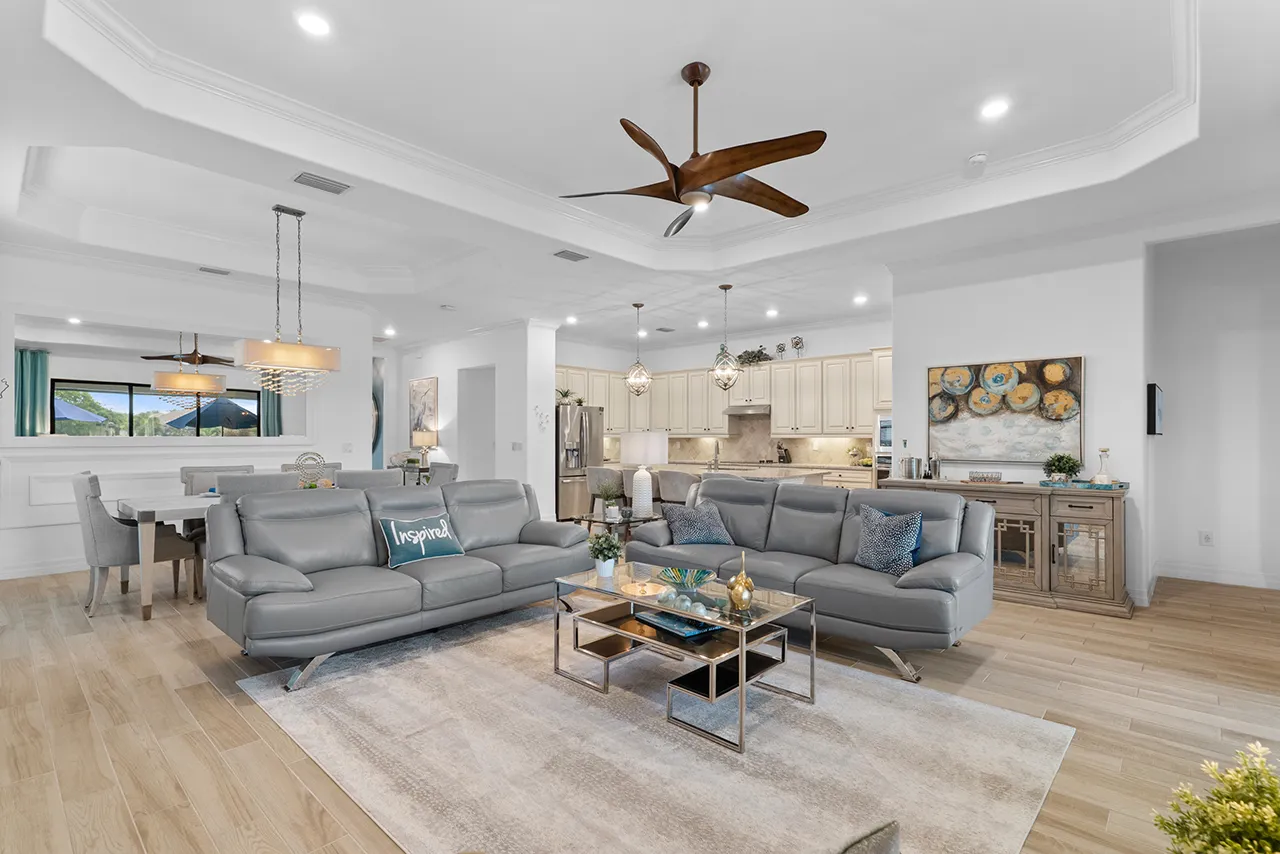Great room in a Fort Myers home listed by Worthington Realty
